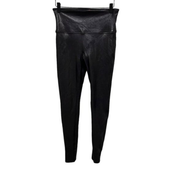 SPANX® Black Faux-Leather Leggings Size XL - Picture 4 of 11